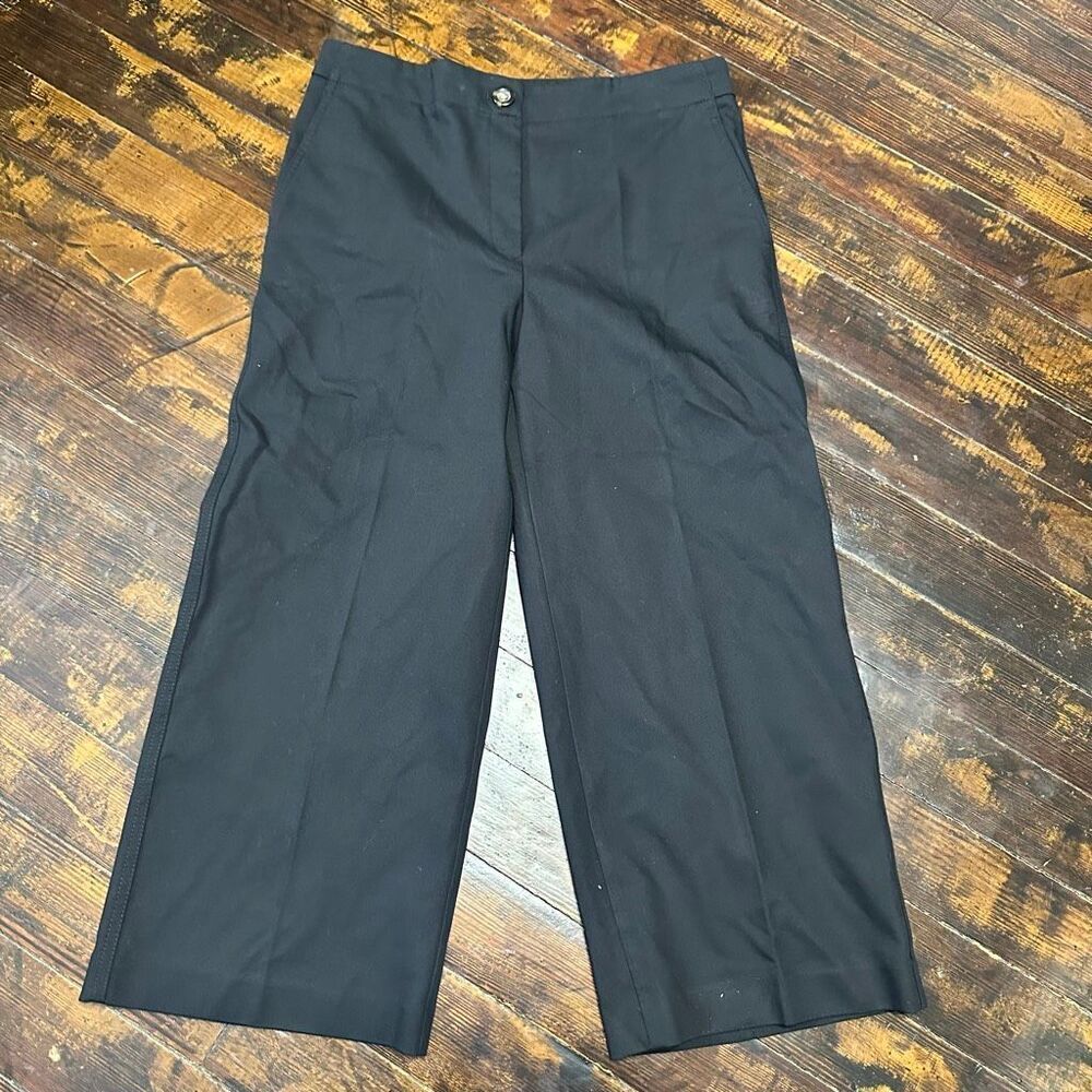 Ann Taylor wide leg business casual black minimalist slacks